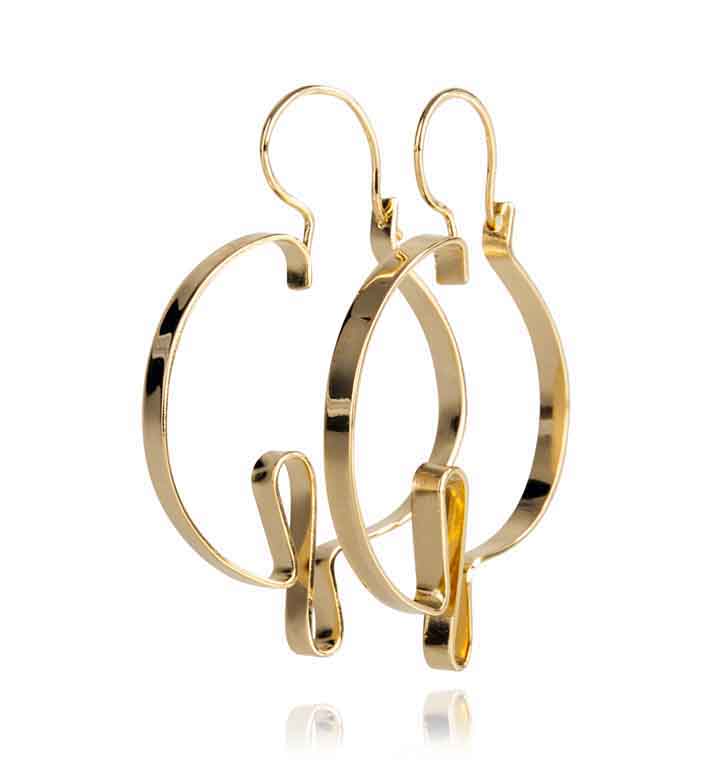 Beats Hoop Earrings – Hand-Formed Brass with Heartbeat-Inspired Design