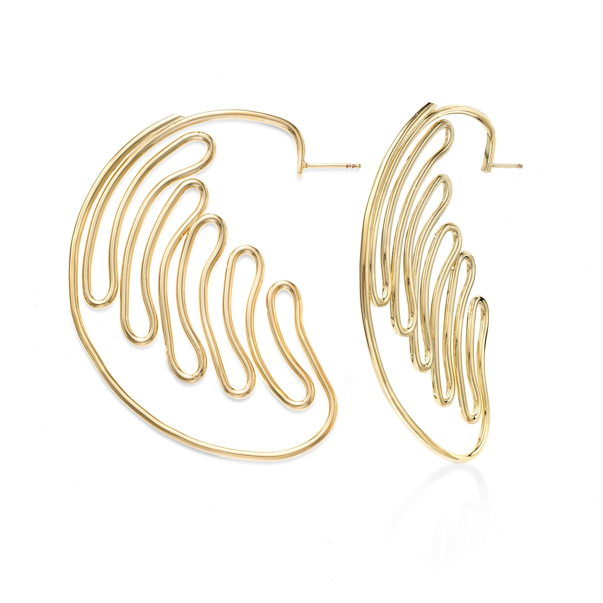 Crescendo Oversized Hoop Stud Earrings – Fluid Wire Form