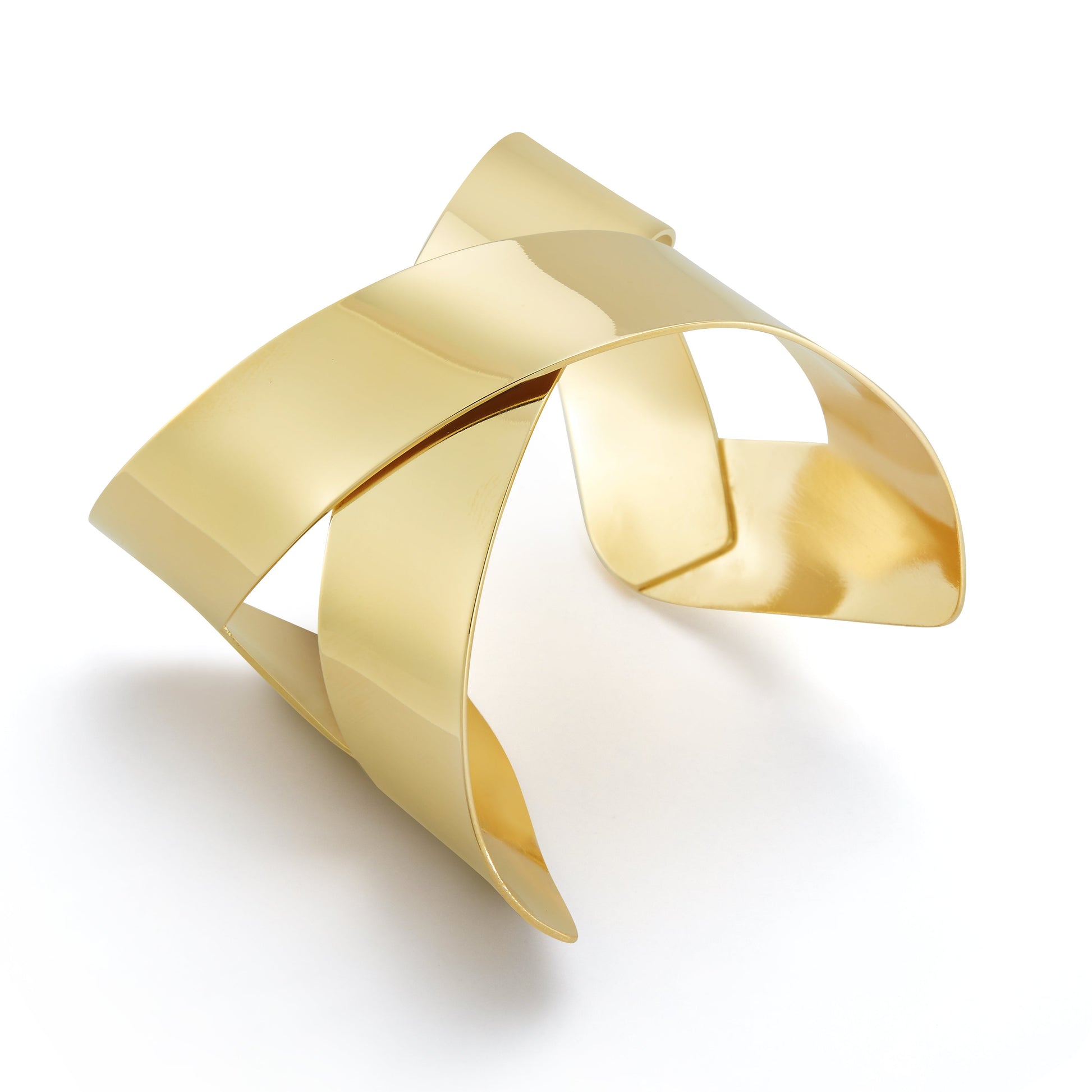 Cross Cuff Bracelet – Layered Brass Design