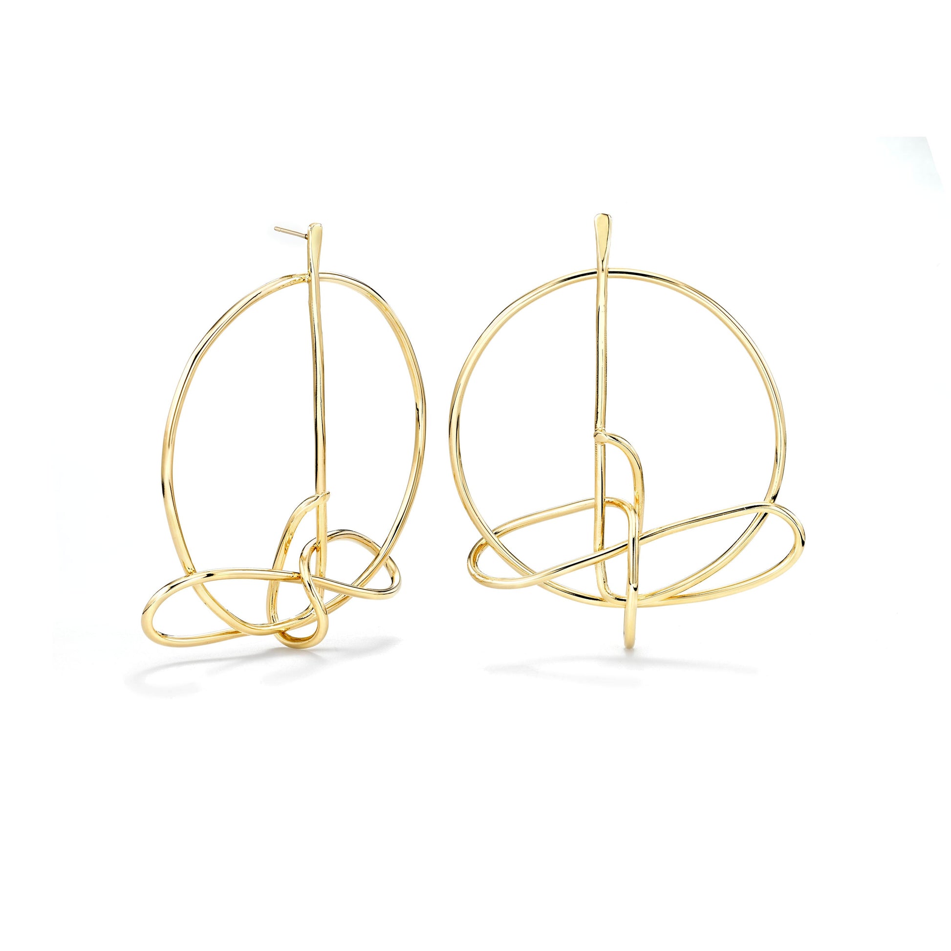 Drawing No.4 Earrings – Coiled Brass Wire Hoops