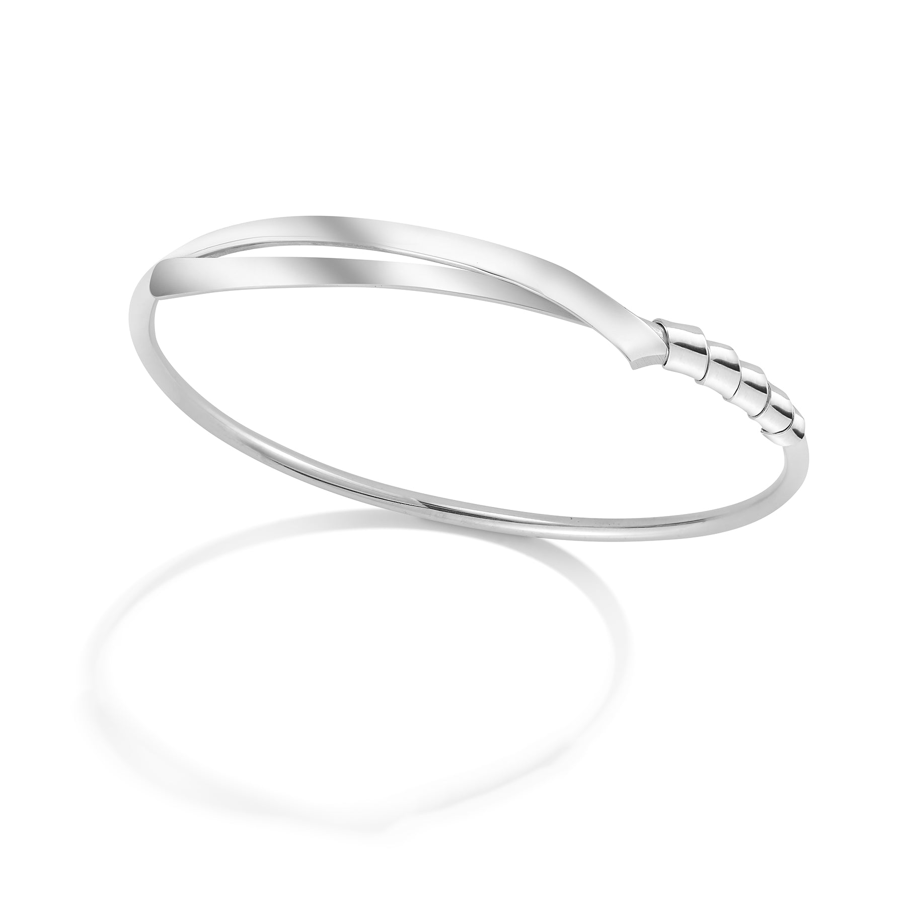 Joined Stackable Bangle – Sculptural Silver Bracelet