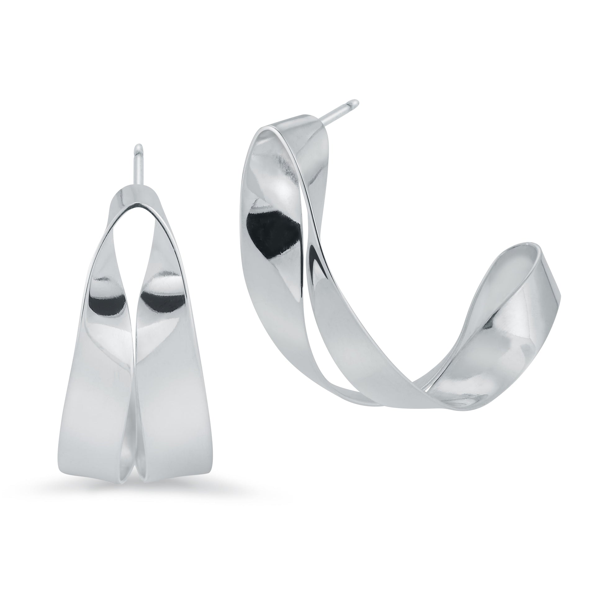 Ribbons Hoop Earrings – Handcrafted Sterling Silver Design