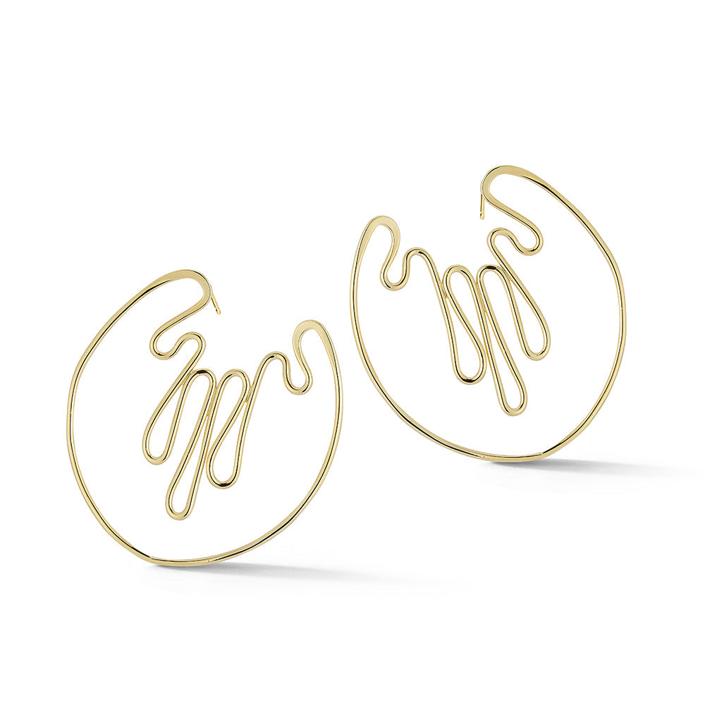 Psychedelic Earrings – Handcrafted Swirling Wire Design