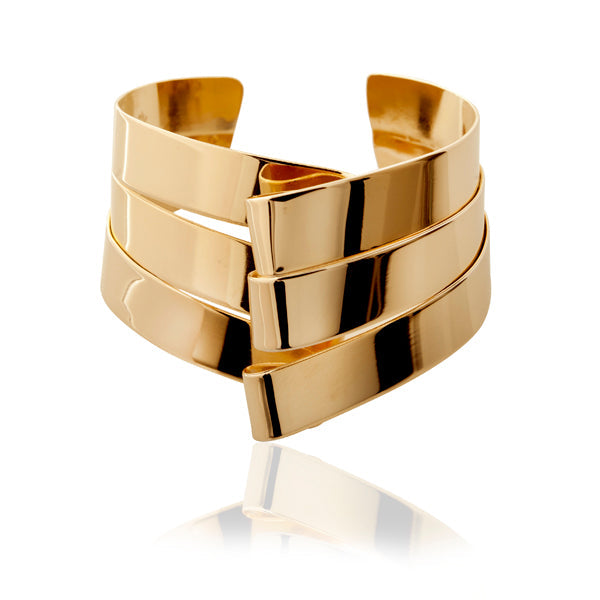 Shield Cuff Bracelet – Hand-Fabricated Brass with Adjustable Fit