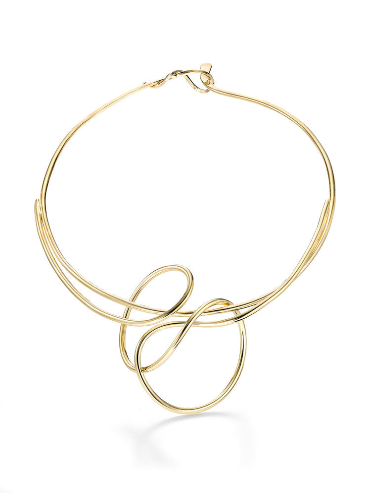 Chaotic Girls No.5 © Wire Collar Necklace – Sculptural Brass Statement