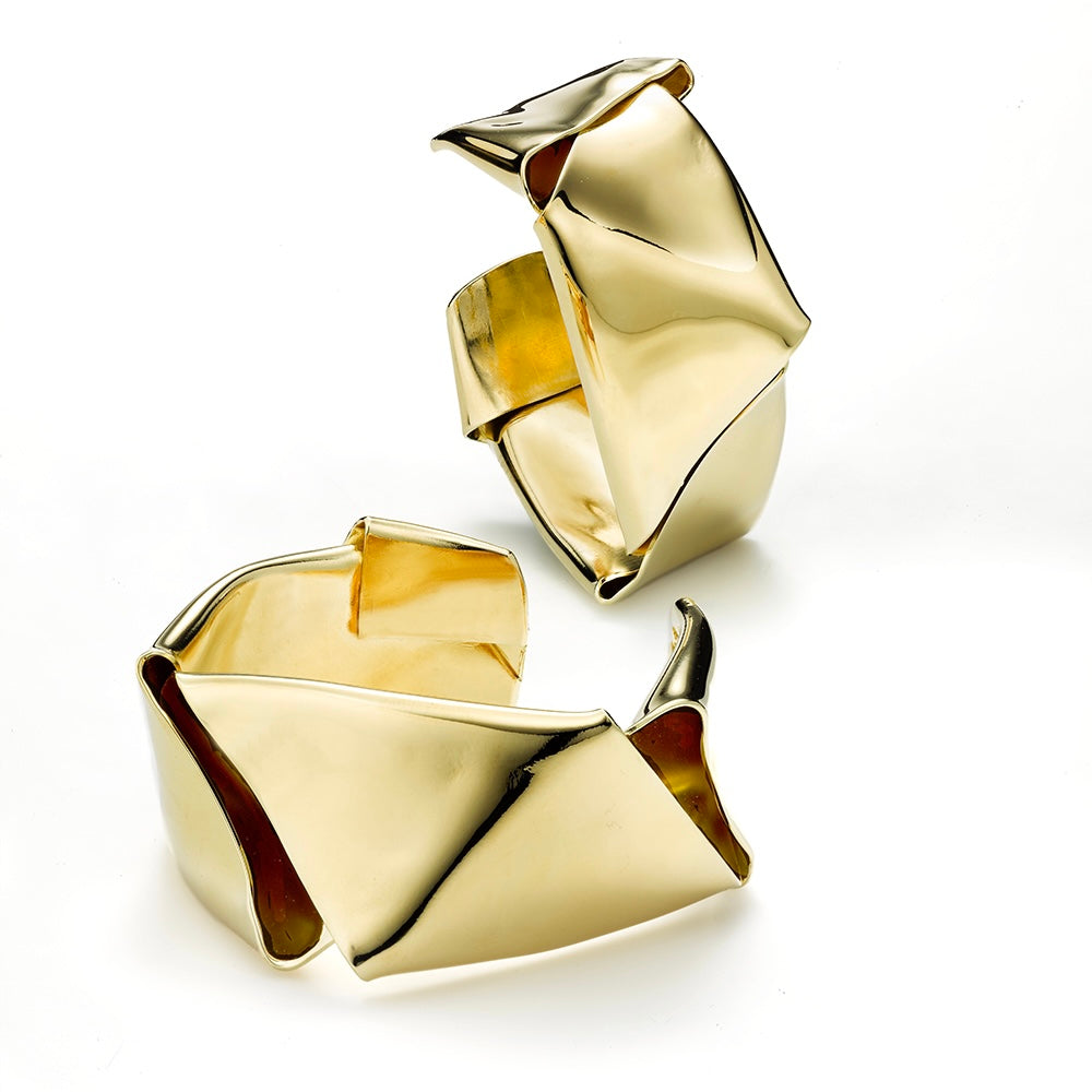 Envelope Cuff Bracelet – Folded Brass Statement Piece