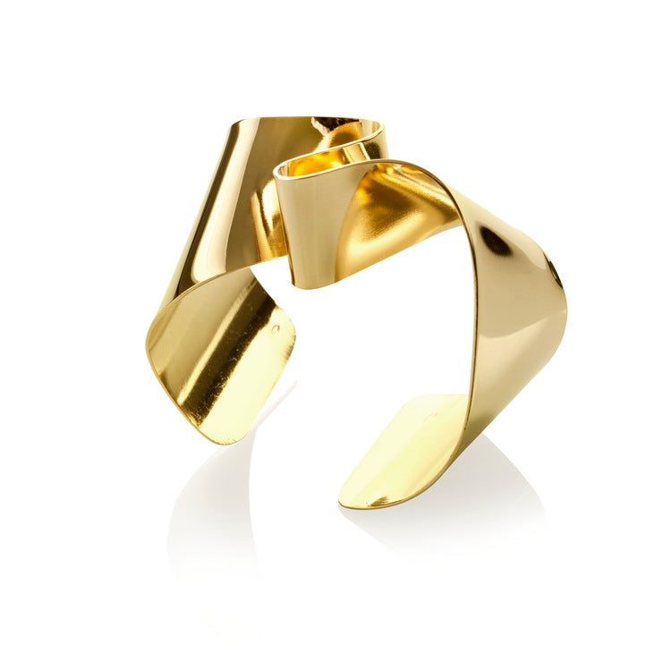 Rivers Cuff Bracelet – Twisted Brass Statement from the Brass Band Collection